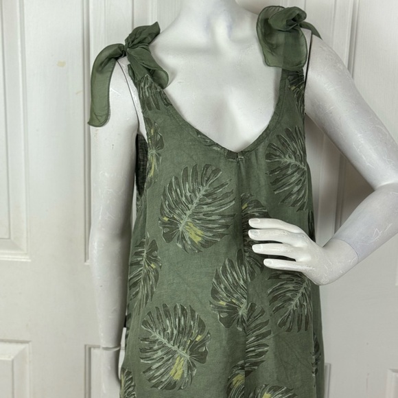 Camille à CO Green Leaf Print Jumpsuit Size CL. C33 - Picture 4 of 14